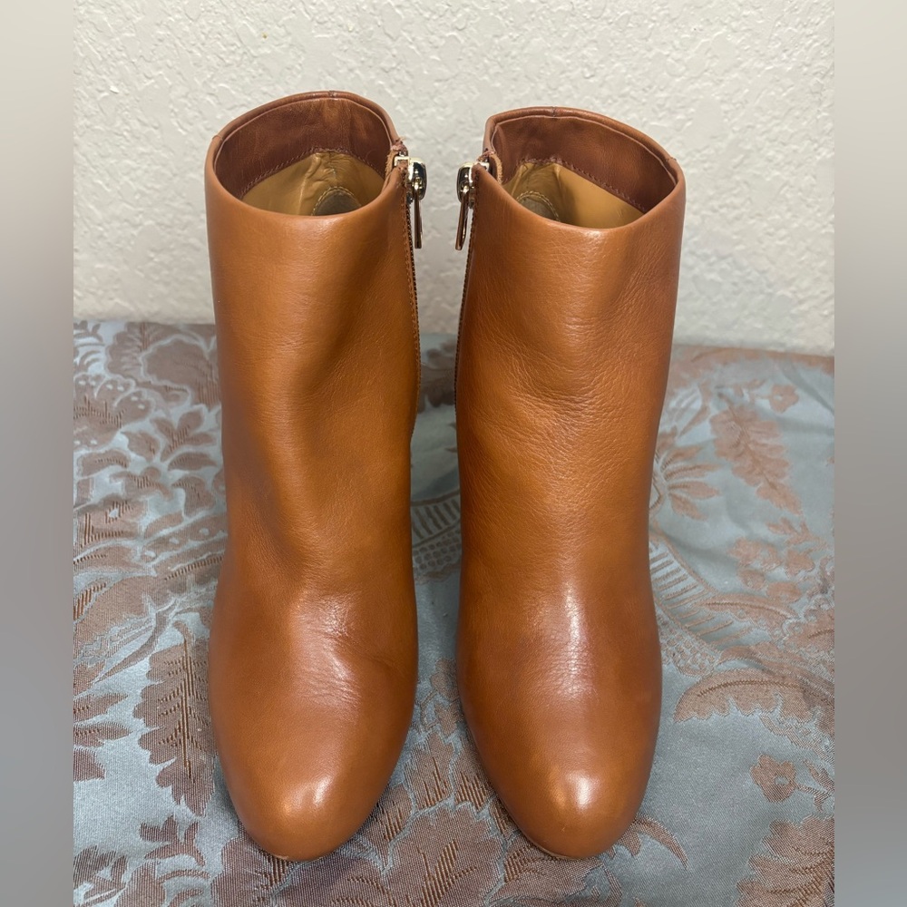 Coach Hickory Calf Ankle Heeled Booties in Saddle Size 6.5 - Picture 3 of 15